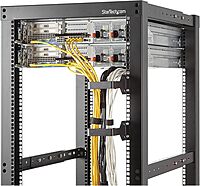 StarTech.com Vertical Server Rack Cable Management D-Ring Hook - Steel, Black