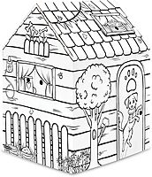 Bankers Box at Play Color in Dog Playhouse, Cardboard Playhouse for and Life Size Craft Activity for Kids and Families