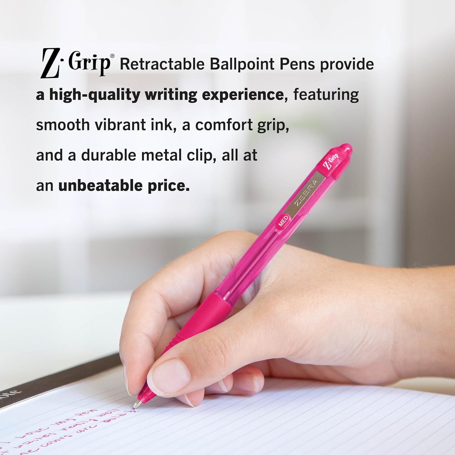 Zebra Pen Z-Grip Retractable Ballpoint Pen, Medium Point 1.0 mm