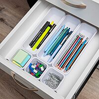 MIND READER Drawer Organizer Set, Multi-Piece Storage Trays for Kitchen, Bathroom, Office & More