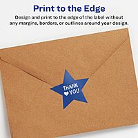 Avery Glossy White Star Labels, Sure Feed Technology, 3/4" x 3/4", Print-to-the-Edge, Permanent Adhesive, Laser/Inkjet Printable