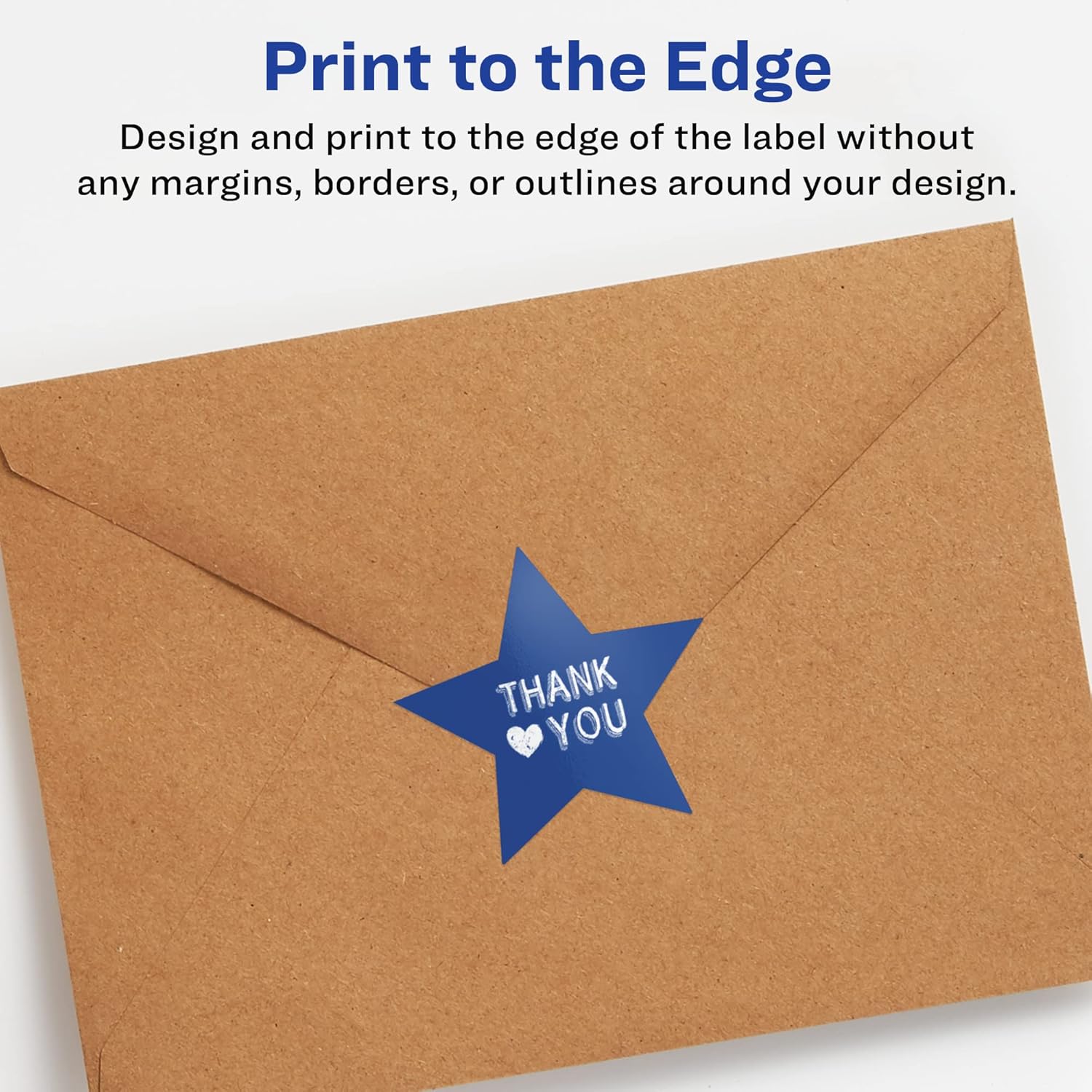 Avery Glossy White Star Labels, Sure Feed Technology, 3/4" x 3/4", Print-to-the-Edge, Permanent Adhesive