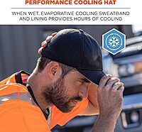 Ergodyne Standard Performance Cooling Baseball Hat, Black