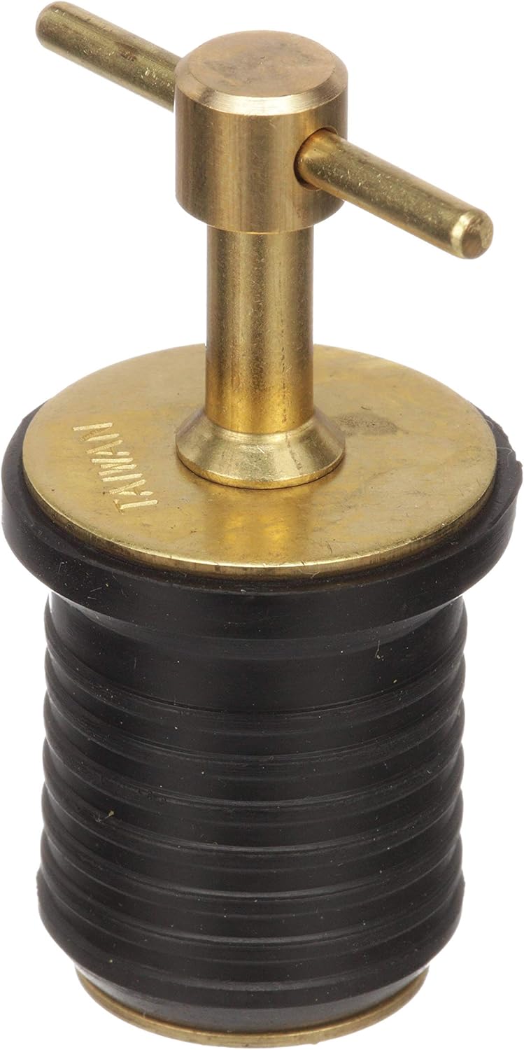 Attwood 7526A7 T-Handle Brass Drain Plug - 1 Inch (Pack of 12)