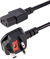 StarTech.com 6ft (1.8m) UK Computer Power Cable, 18AWG, BS 1363 to C13, 10A 250V, Black Replacement AC Power Cord
