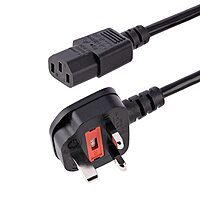 StarTech.com 6ft (1.8m) UK Computer Power Cable, 18AWG, BS 1363 to C13, 10A 250V, Black Replacement AC Power Cord