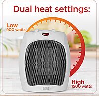 BLACK+DECKER 1500W Portable Ceramic Desktop Space Heater