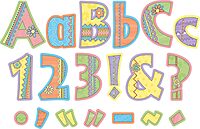 Barker Creek Letter Pop-Outs, 4" Pink Lemonade, Multicolor Designer Letters for Bulletin Boards, Breakrooms, Reception Areas