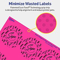 Avery Printable Round Labels, Sure Feed Technology, 2-1/2" Diameter, Neon Magenta