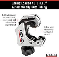RIDGID 86127 Model 118 Close Quarters AUTOFEED 1/4" to 1-1/8" Copper, Aluminum, Brass, and Plastic Tubing Cutter
