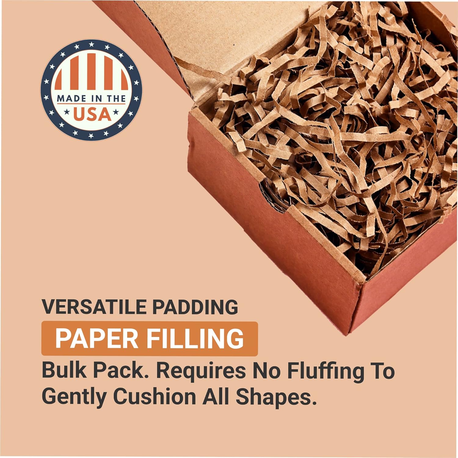 Kraft Crinkle Cut Packing Paper - Shredded Filler