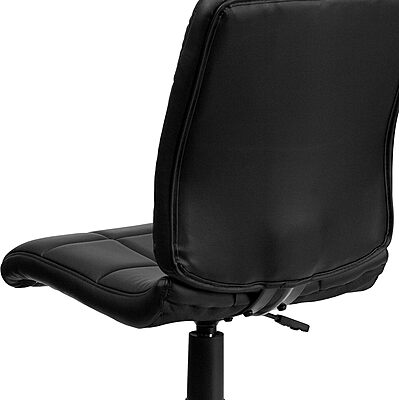 Flash Furniture Clayton Mid-Back Tufted Vinyl Upholstered Swivel Desk Chair with Padded Seat, Modern Adjustable Height Padded Office Chair, Black