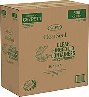 Dart C57PST1 OPS 6 in Clear Hinged Container, 6.0 X 5.8 in (Case of 500)