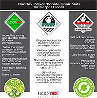 FLOORTEX Valuemat Plus Polycarbonate Rectangular Chair Mat for Low Pile Carpets