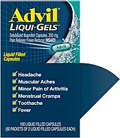 Advil Liqui-Gels Pain Reliever and Fever Reducer, Pain Medicine for Adults with Ibuprofen 200mg for Headache, Backache