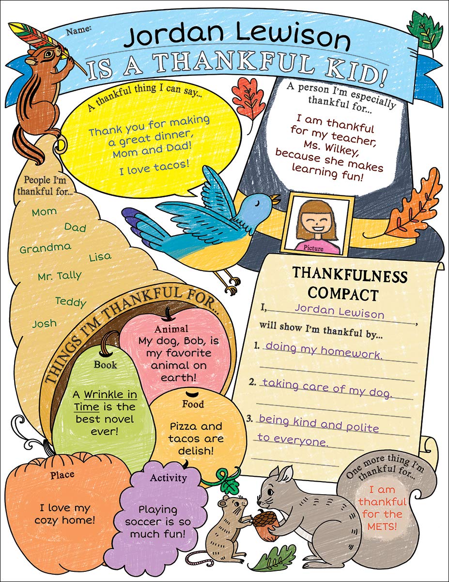 Personal Poster Set: I’m a Thankful Kid! (3-6): Write-and-Read Learning Posters Ready for Kids to Display With Pride!