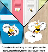 Carson Dellosa 45-Piece Buzz-Worthy Bee Cutouts, Colorful Cardstock Bumblebee Cut Outs for Spring Decor, Party