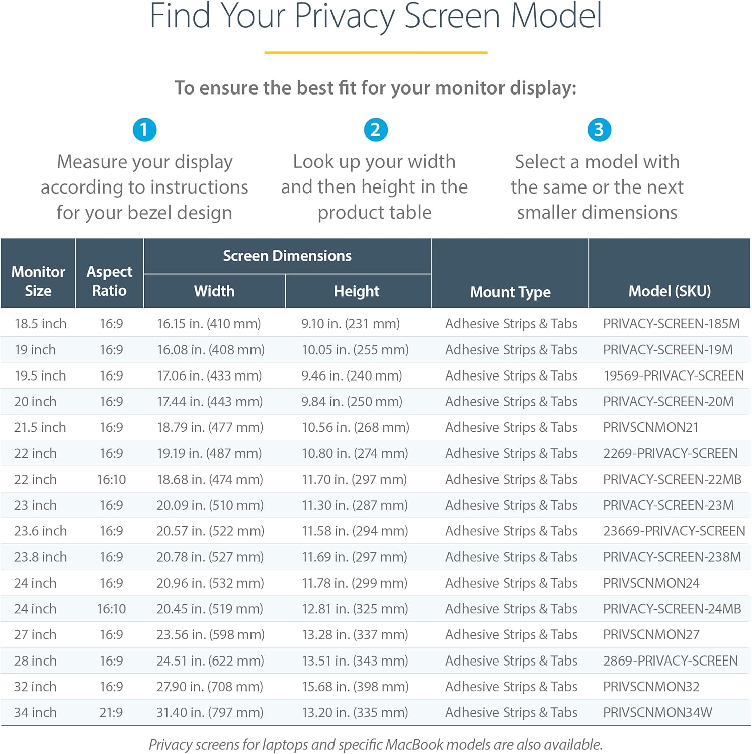 StarTech.com Monitor Privacy Screen - Reversible Matte/Gloss Filter