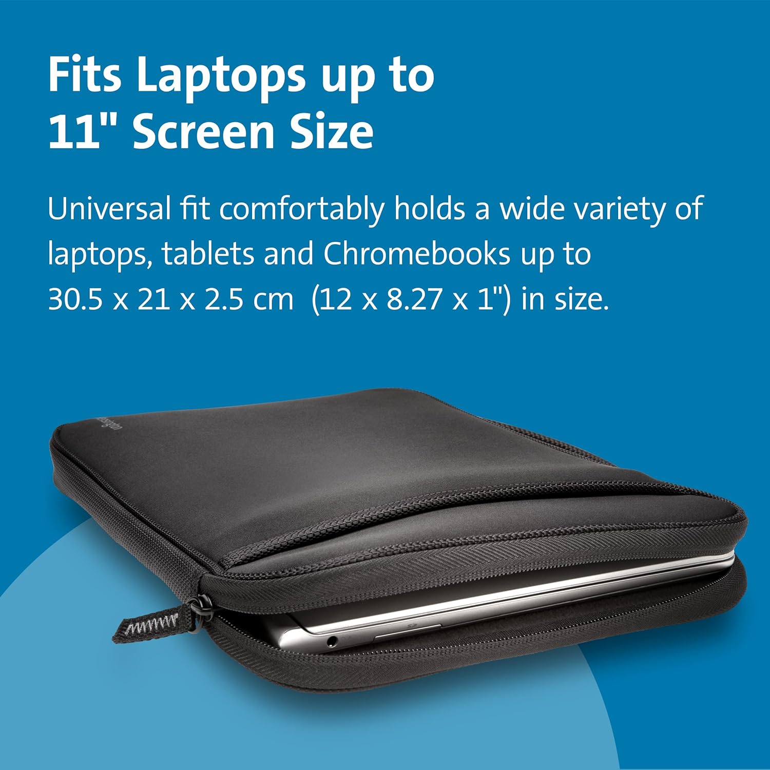 Kensington Laptop Sleeve with Storage Pocket and Fleece Interior