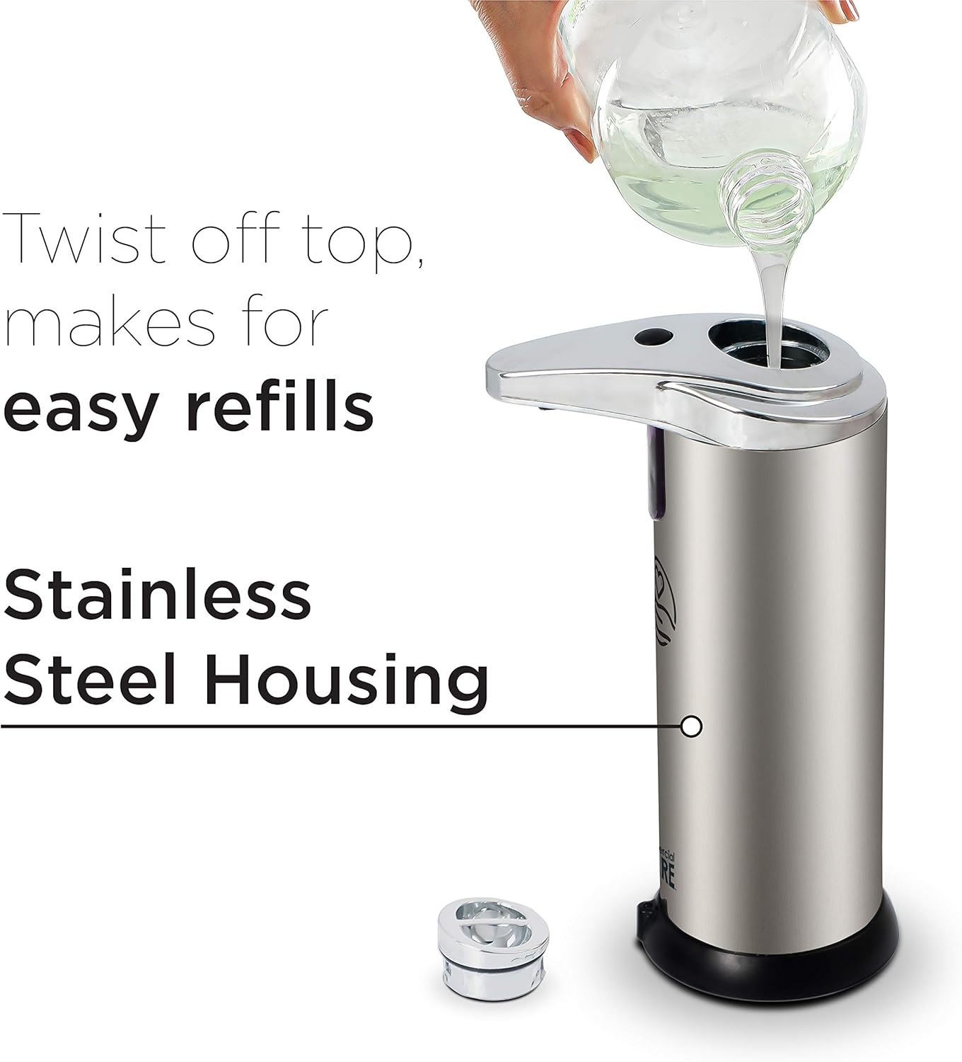 Touchless Soap, Hand Sanitizer Dispenser – Battery Operated Automatic Soap Dispenser with Dripless Design - / 7.5 oz)