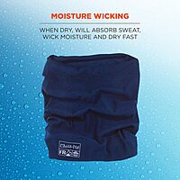 Ergodyne Chill-Its 6486 Fire Resistant Headband, Multifunctional Headwear, Moisture-Wicking, Navy, 10 x 8 x 0.5 Inch