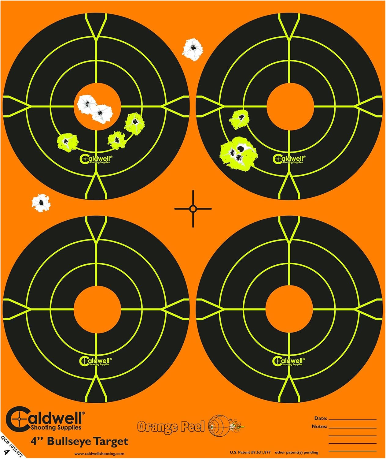 CALDWELL Orange Peel Bullseye Targets with Flake Off Material and Strong Adhesive