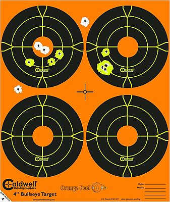 CALDWELL Orange Peel Bullseye Targets with Flake Off Material and Strong Adhesive