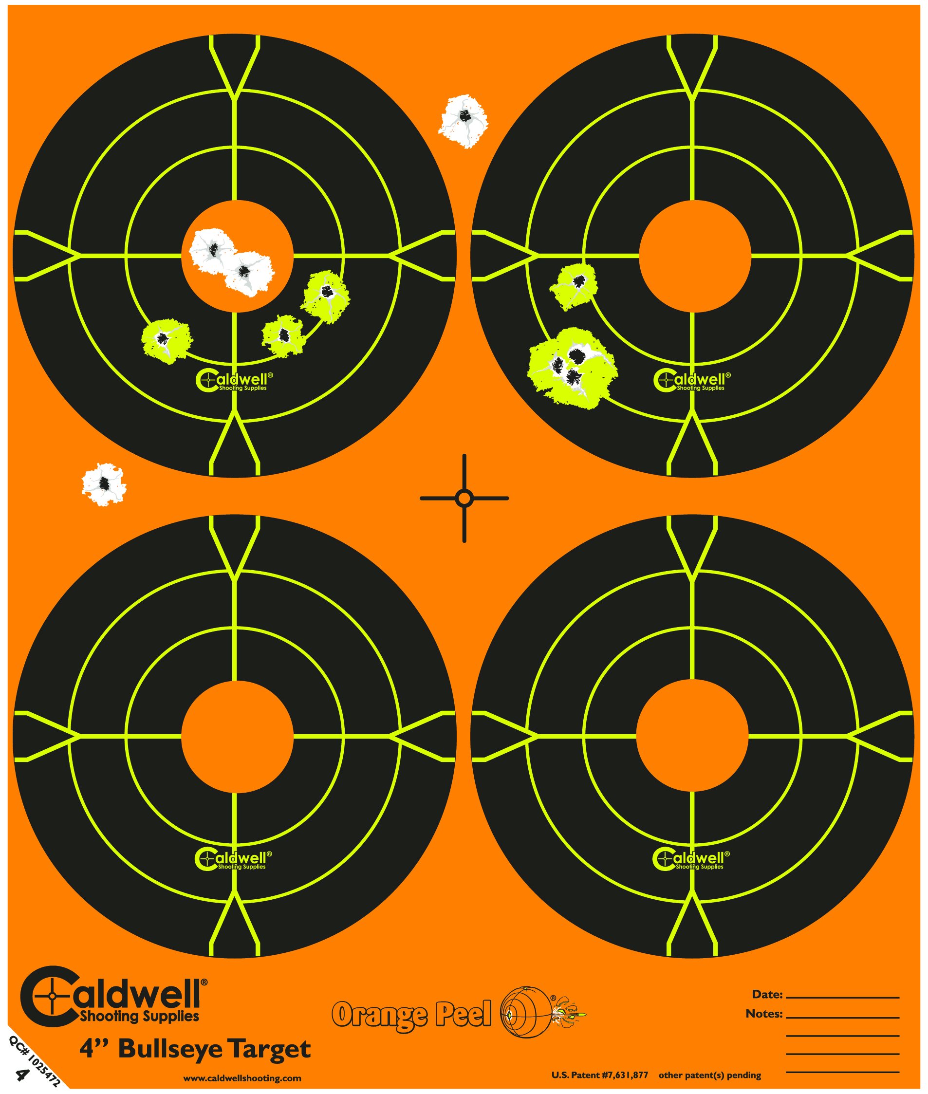 CALDWELL Orange Peel Bullseye Targets with Flake Off Material and Strong Adhesive
