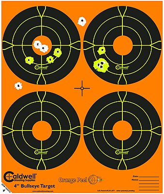 CALDWELL Orange Peel Bullseye Targets with Flake Off Material and Strong Adhesive
