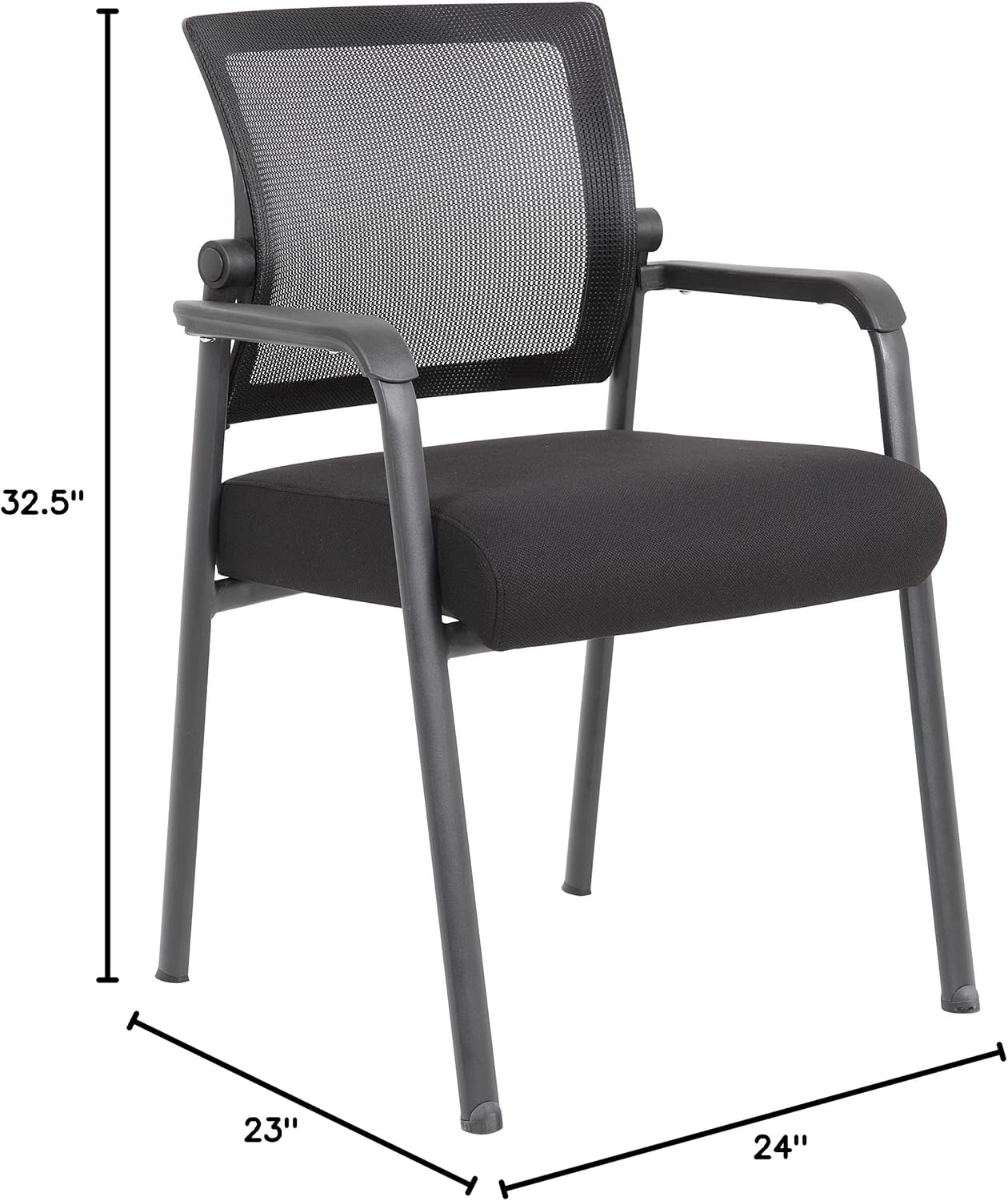 Boss Office Products Mesh 4-Legged Guest Chair, Black