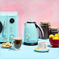 Nostalgia Retro Stainless Steel Electric Tea And Water Kettle, 1.7 Liters, Auto-Shut Off & Boil-Dry Protection