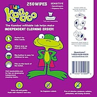 Kandoo flushable Wipes for Baby & Kids, Sensitive Skin, Hypoallergenic Wet Cleansing Cloths, 250 Ct