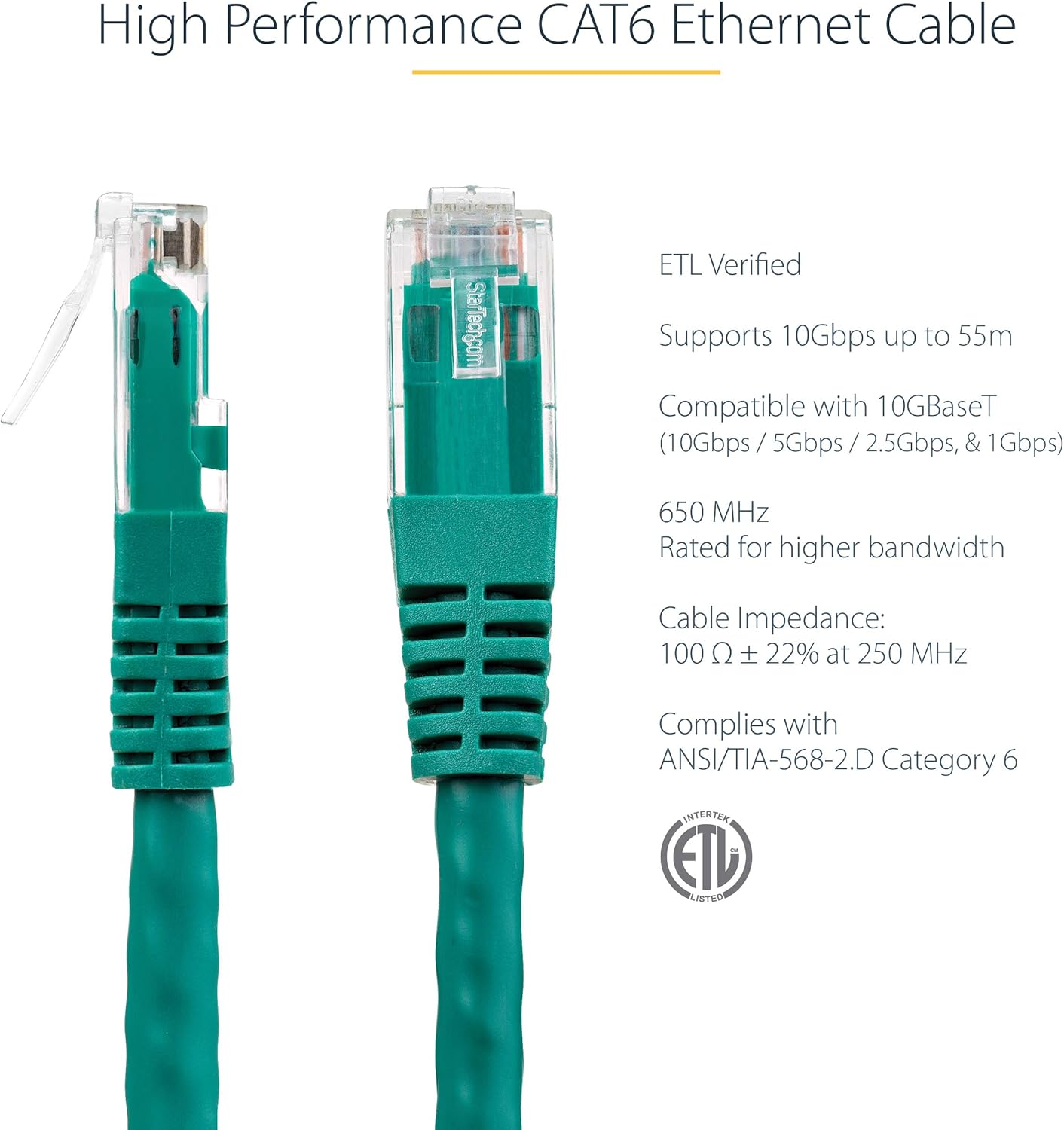 StarTech.com CAT6 Ethernet Patch Cable - Molded RJ45 UTP