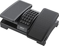 Mount-It! Ergonomic Footrest, Tilt Adjustable Individual Platforms, Height Adjustable Foot Rest with Massage Surface, Under Desk Foot Stool for Office, Leg Support and Improved Posture, Black