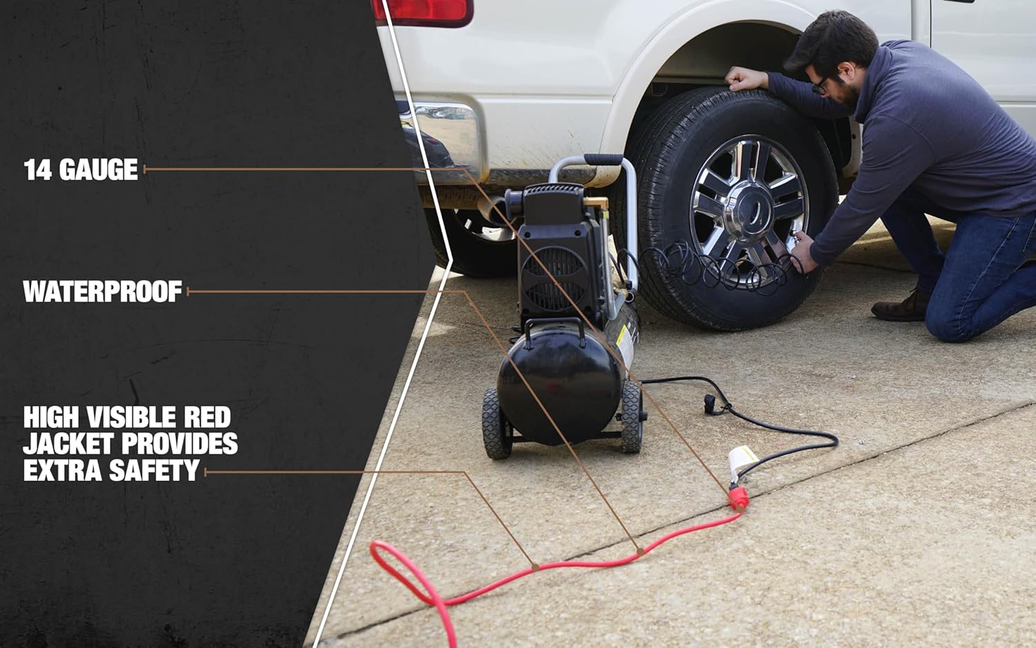 Southwire Heavy Duty Extension Cord - All-Purpose Heavy Duty Outdoor Power Cable - Lighted End for Safety