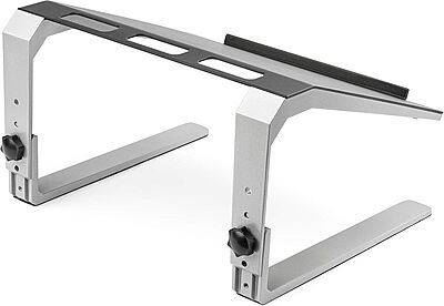 StarTech.com Adjustable Laptop Stand - Heavy Duty Steel & Aluminum - 3 Height Settings - Tilted - Ergonomic Laptop Riser for Desk (LTSTND)