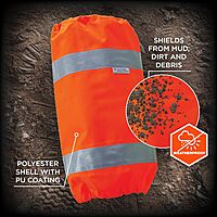 Ergodyne GloWear 8008 High Visibility Reflective Leg Gaiters, Orange,2