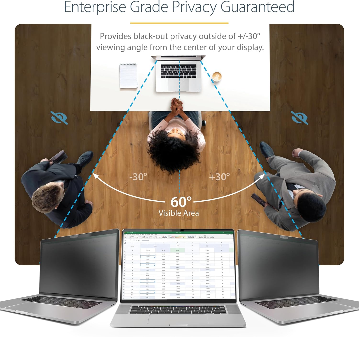 StarTech.com 14-inch MacBook Pro 21/23 Laptop Privacy Screen, Anti-Glare Privacy Filter with51% Blue Light Reduction