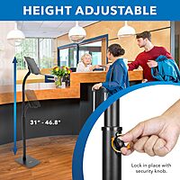 Mount-It! Universal Tablet Kiosk Stand, Anti-Theft Tablet Floor Stand with Lock for Business and Retail Use | Universal Fit