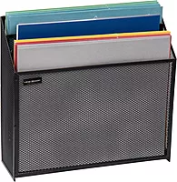 Mind Reader Vertical File Storage, Desktop Organizer, Workspace, Office, Metal Mesh, 12.5" L x 3.75" W x 11.5" H, Black Single