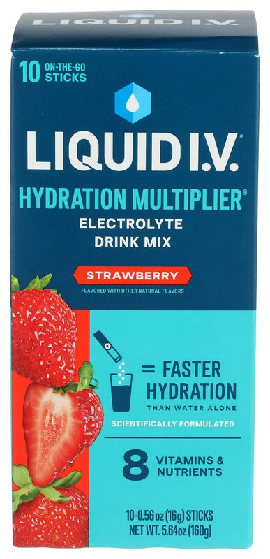 Liquid IV Hydration Multiplier Sticks, Watermelon, 4.52 Fl Oz, Pack Of 10 Sticks