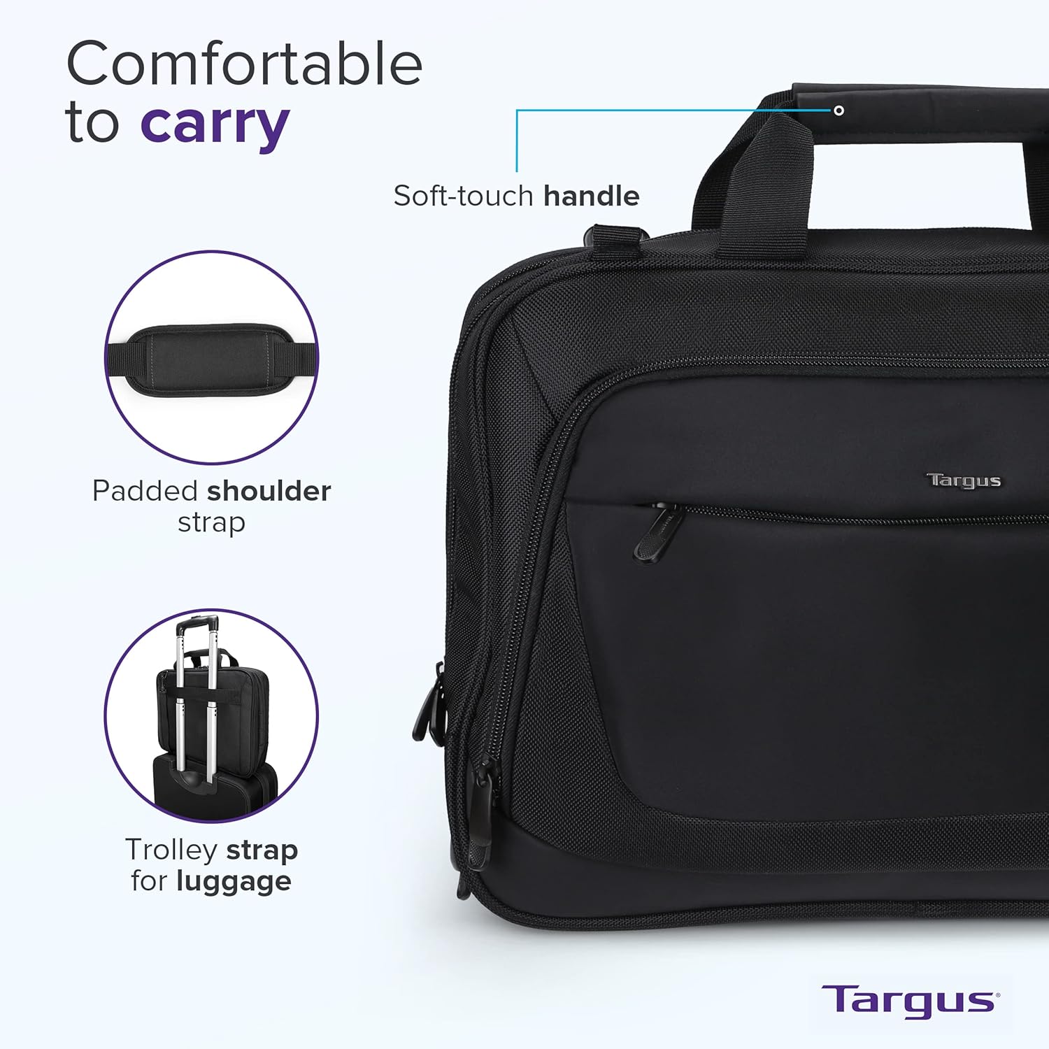 Targus CityLite Laptop Briefcase Shoulder Messenger Bag for 15.6-Inch Laptop, Black (TBT053US) 15.6 inch