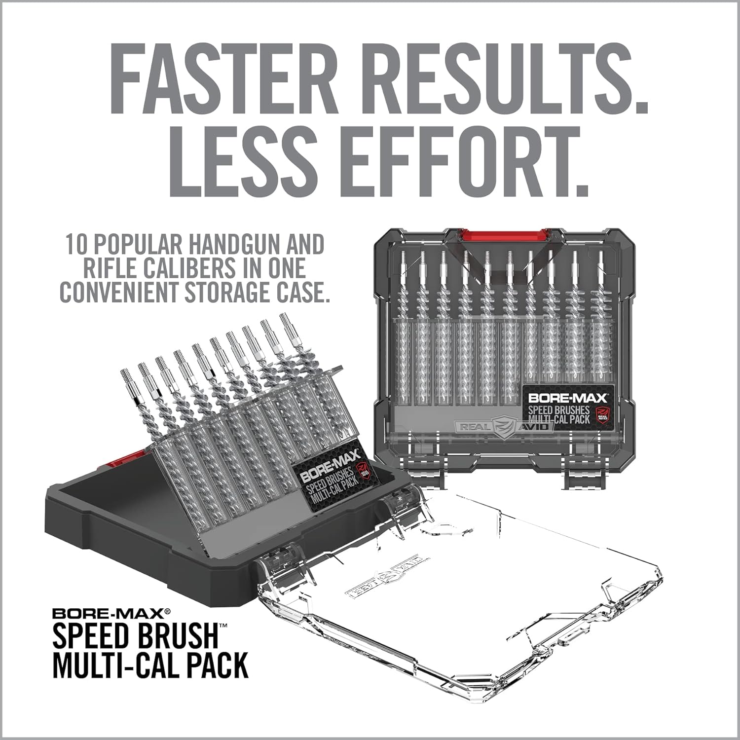 Real Avid Bore-Max Speed Brush Multi-Cal Pack - 10 Cleaning Brushes for Gun Cleaning