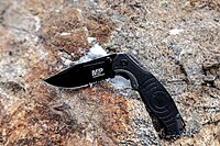 Smith & Wesson M&P SWMP13GS 8.2in High Carbon S.S. Folding Knife with 3.5in Serrated Clip Point Blade and Aluminum Handle for Outdoor, Tactical, Survival and EDC,Black