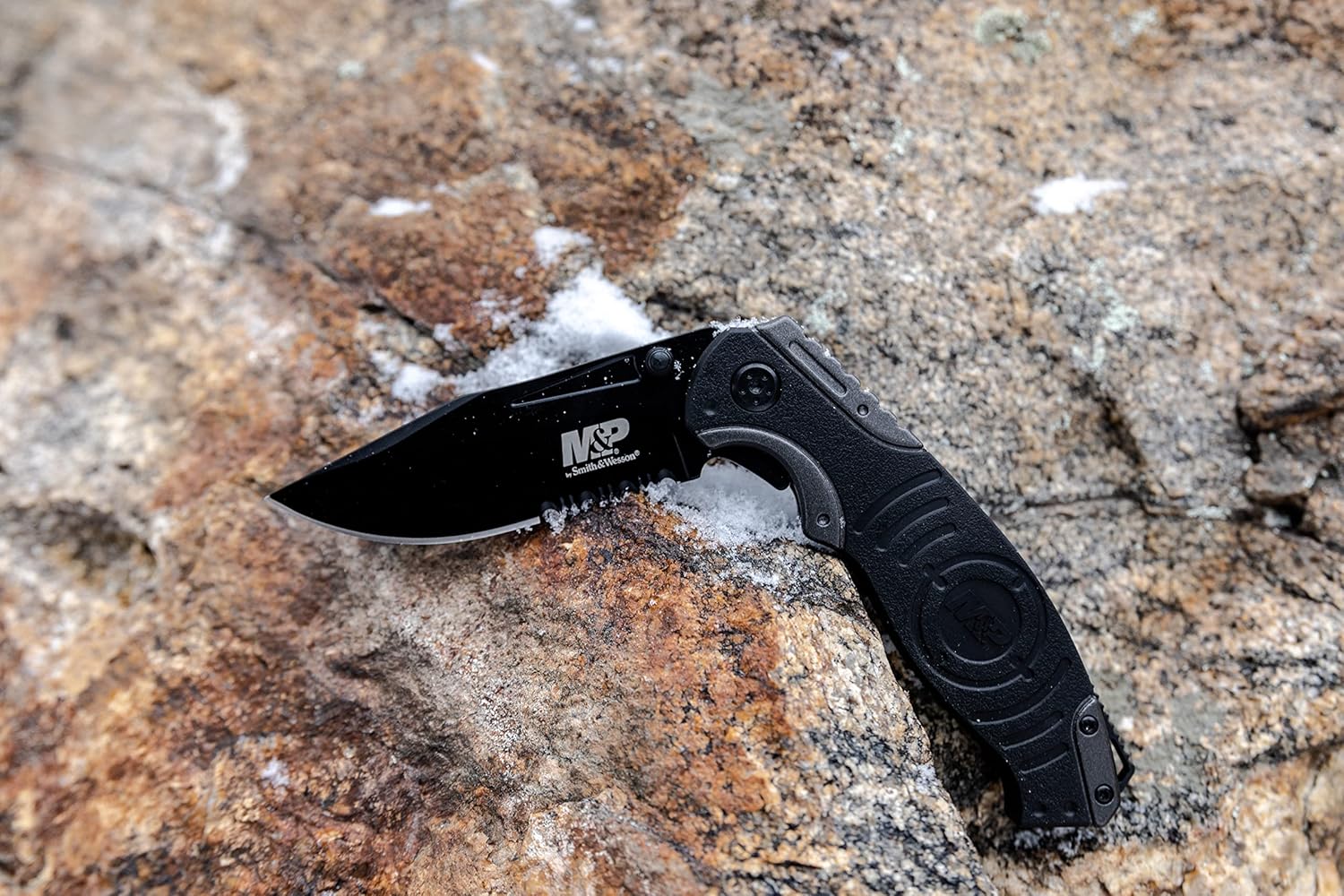 Smith & Wesson M&P SWMP13GS 8.2in High Carbon S.S. Folding Knife with 3.5in Serrated Clip Point Blade and Aluminum Handle