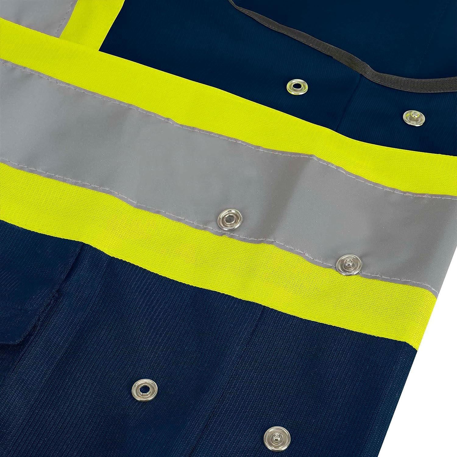 Pioneer Hi-Vis Reflective Safety Vest, Solid Neon, 8 Pockets, Zipper, Adjustable