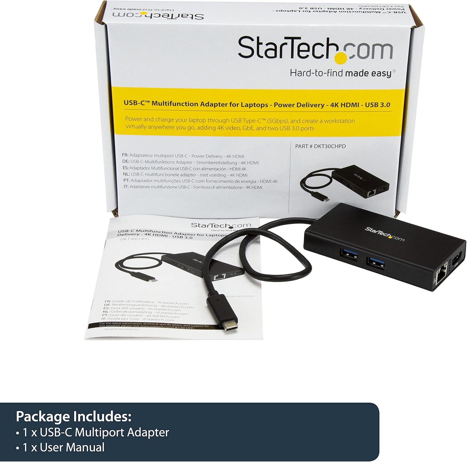 StarTech.com USB-C Multiport Adapter with Power Delivery