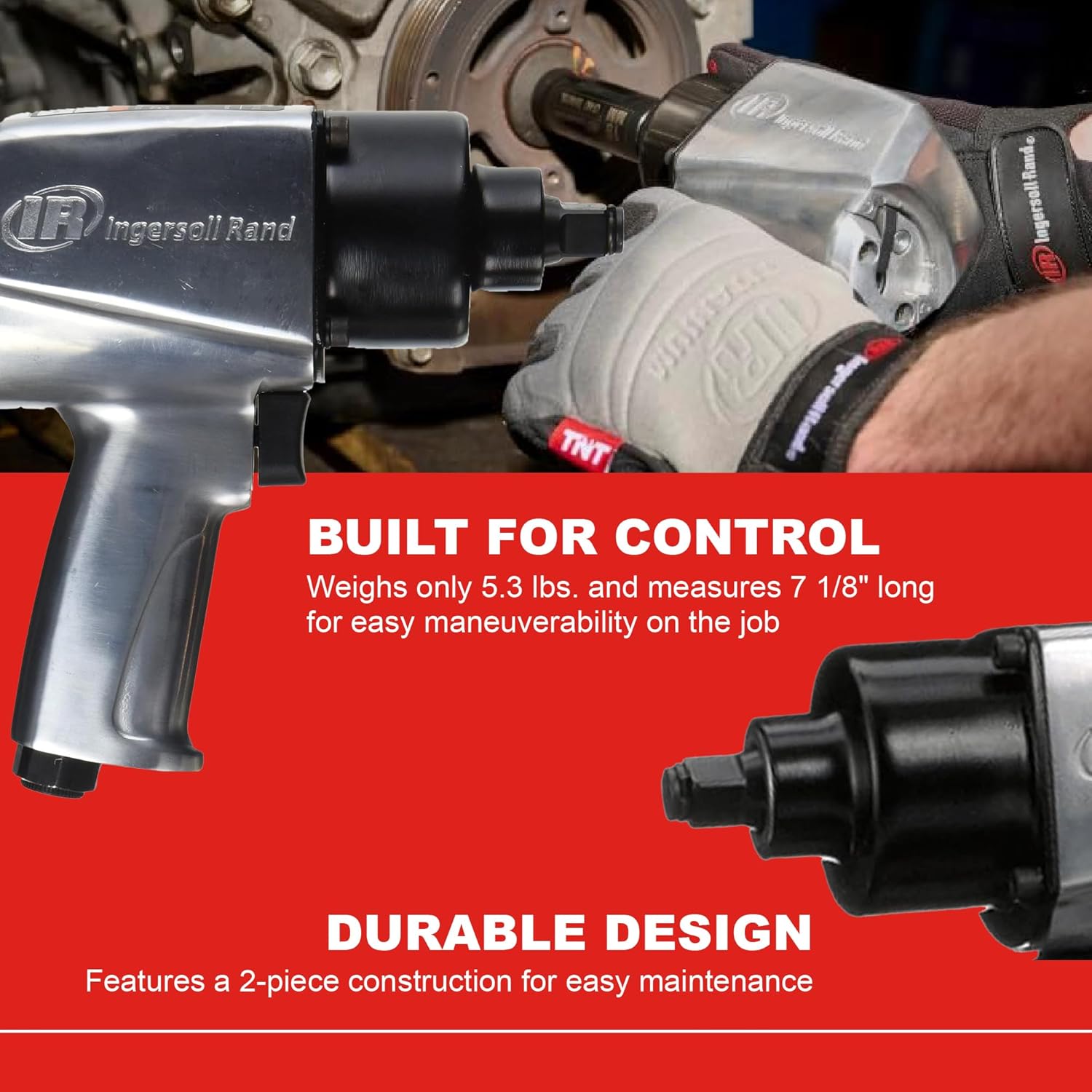 Ingersoll Rand 236 1/2" Air Impact Wrench, 450 ft-lbs Max-reverse Torque, Pistol Grip