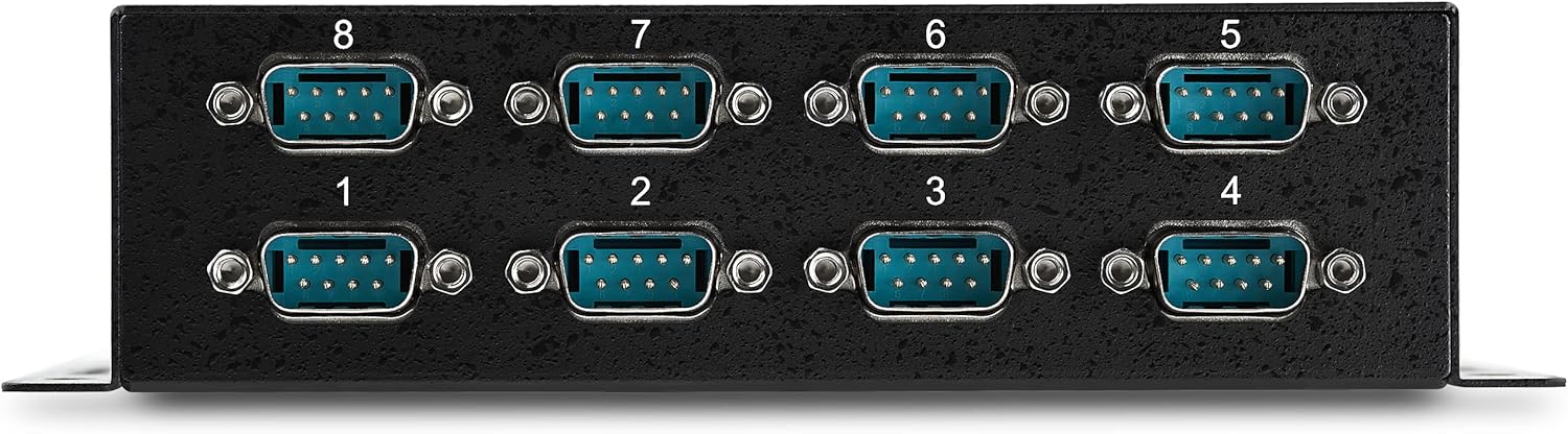 StarTech.com 8 Port USB to Serial RS232 Adapter - Wall Mount - Din Rail - COM Port Retention - FTDI USB to DB9 RS232 Hub