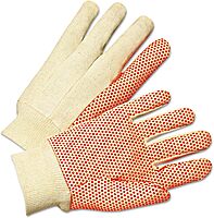 Dotted Canvas Gloves - Canvas Glove w/ Orange PVC Dots